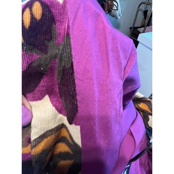 Work to Weekend Jacket 14 Purple Floral Festival Boho Western Retro 80s Hippie - Picture 10 of 15